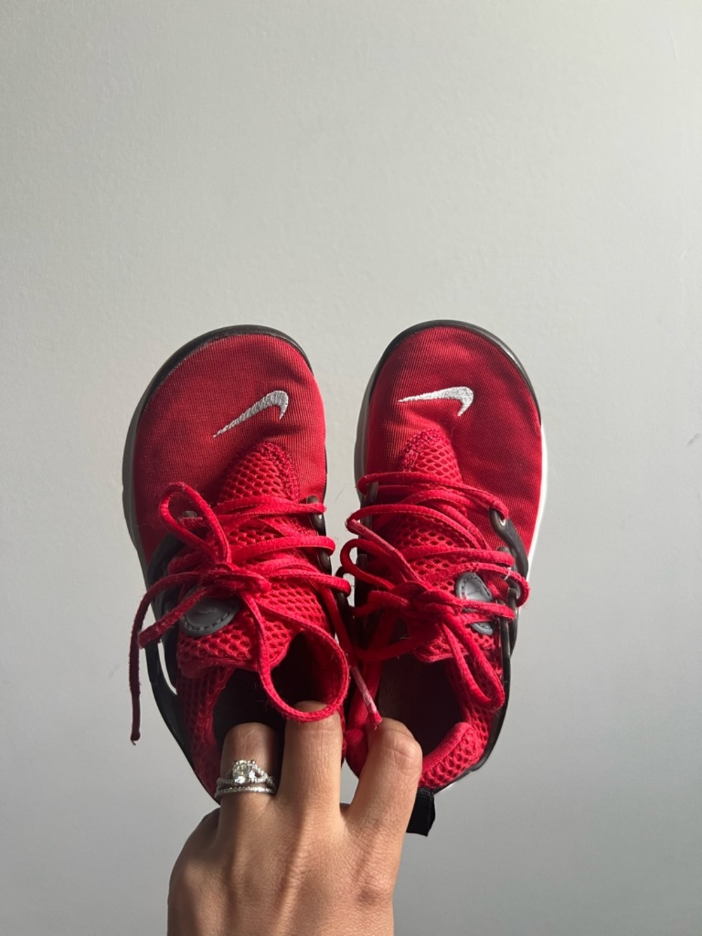 Nike Kids Red Mesh lace up Sneakers 12c